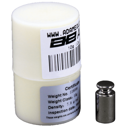 Adam Equipment OIML E1 10g Calibration Weight for Equinox and Solis Series Balances, Stainless Steel, Single - 700100399 - Click Image to Close